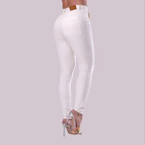 ZARA Vintage White Ankle Zip Denim Jeans